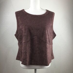 Asos Design Curve Brown Terry Cloth Pullover Top Size 18